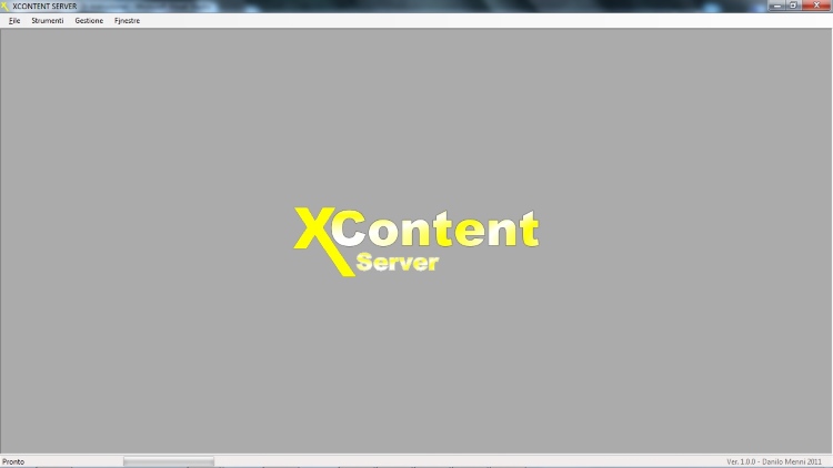 XContent Server - finestra iniziale